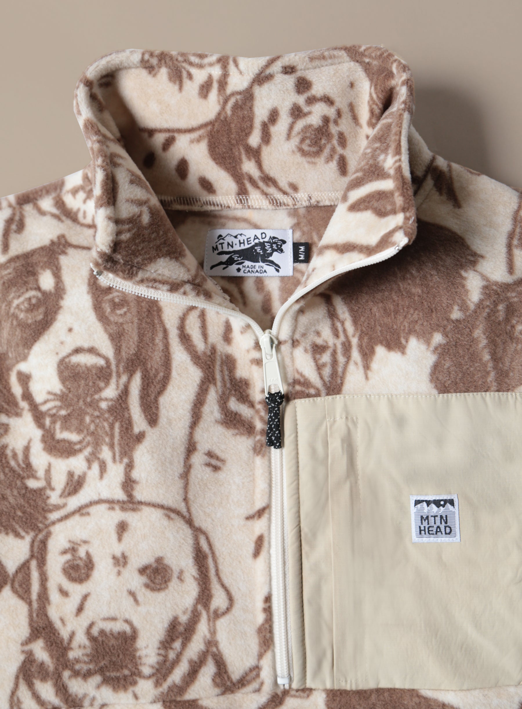 Alpine 1/4 Zip  - Polar Fleece - Khaki Dog Camo