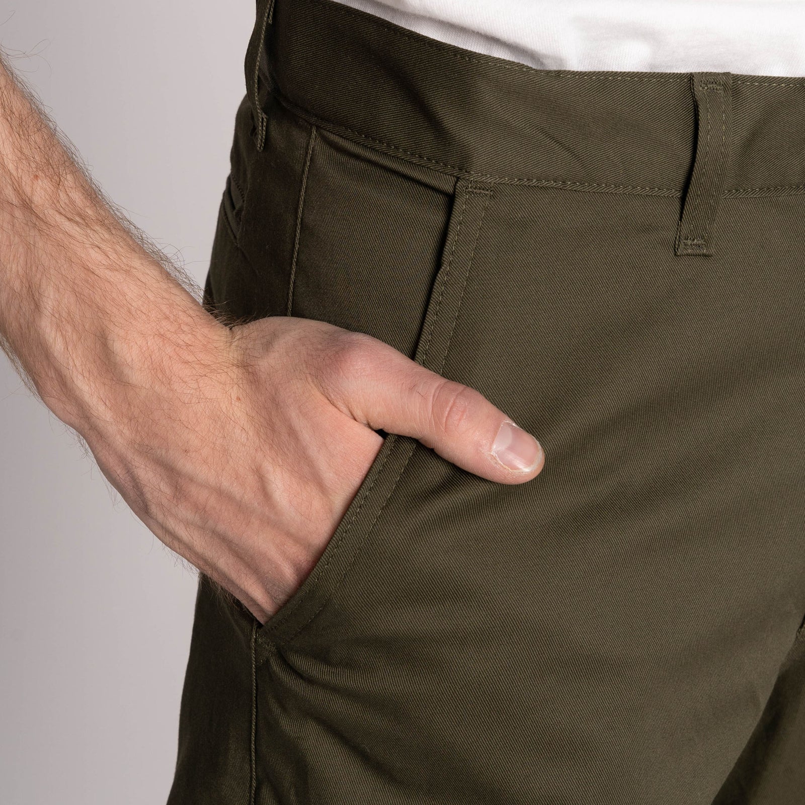 Straight Chino - Green Stretch Twill