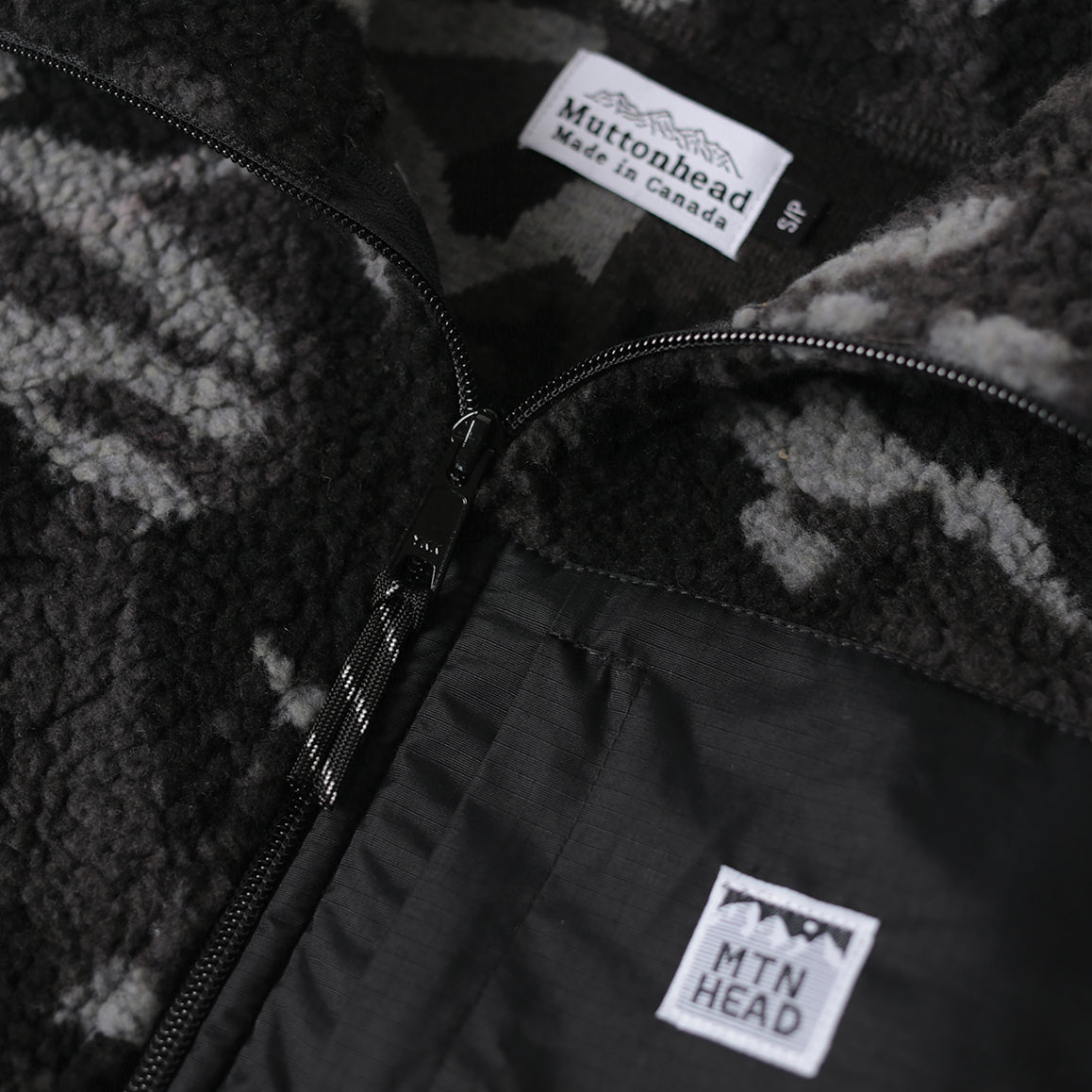 Alpine 1/4 Zip  - Black Camo Sherpa