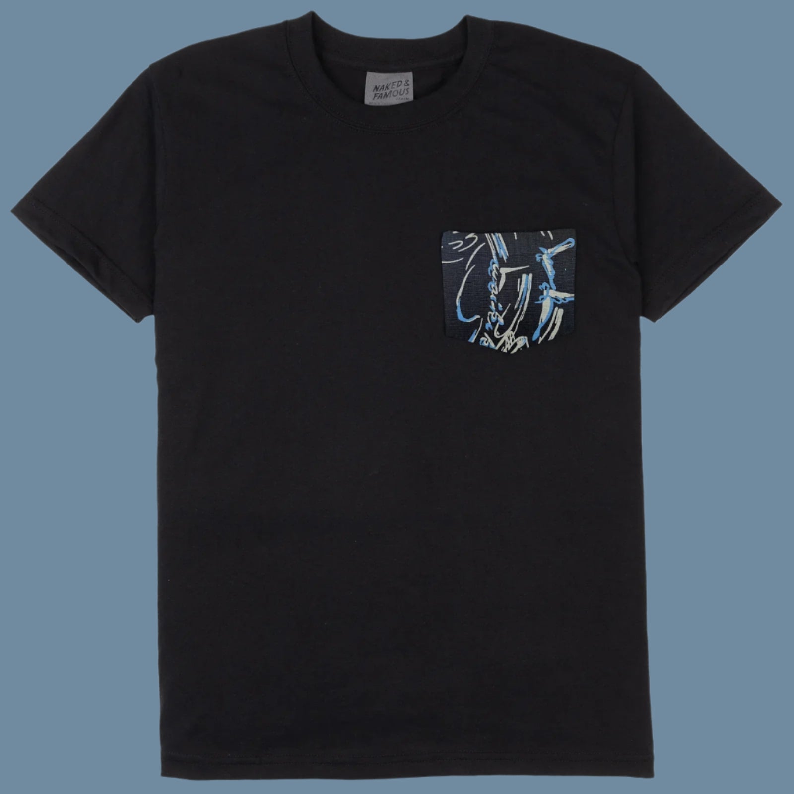 Pocket Tee - Waikiki Waves - Black