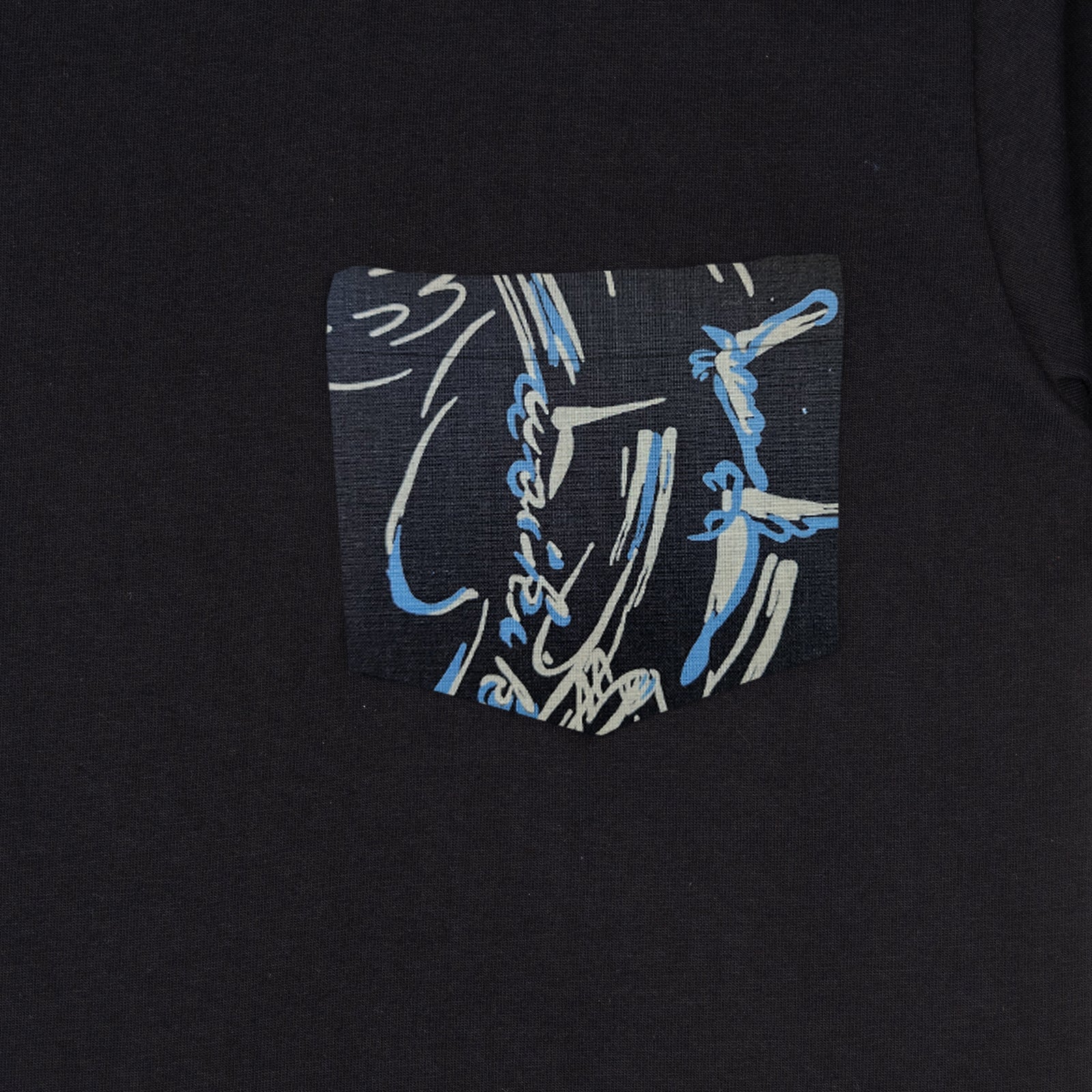 Pocket Tee - Waikiki Waves - Black