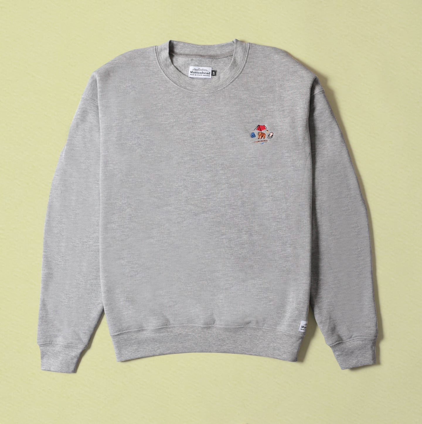 Oversize Crew - Heather Grey - Camp Bear Embroidery - CAMP Series