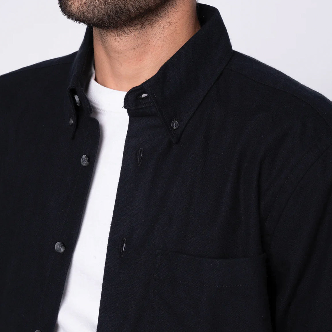 Easy Shirt - Solid Flannel - Black