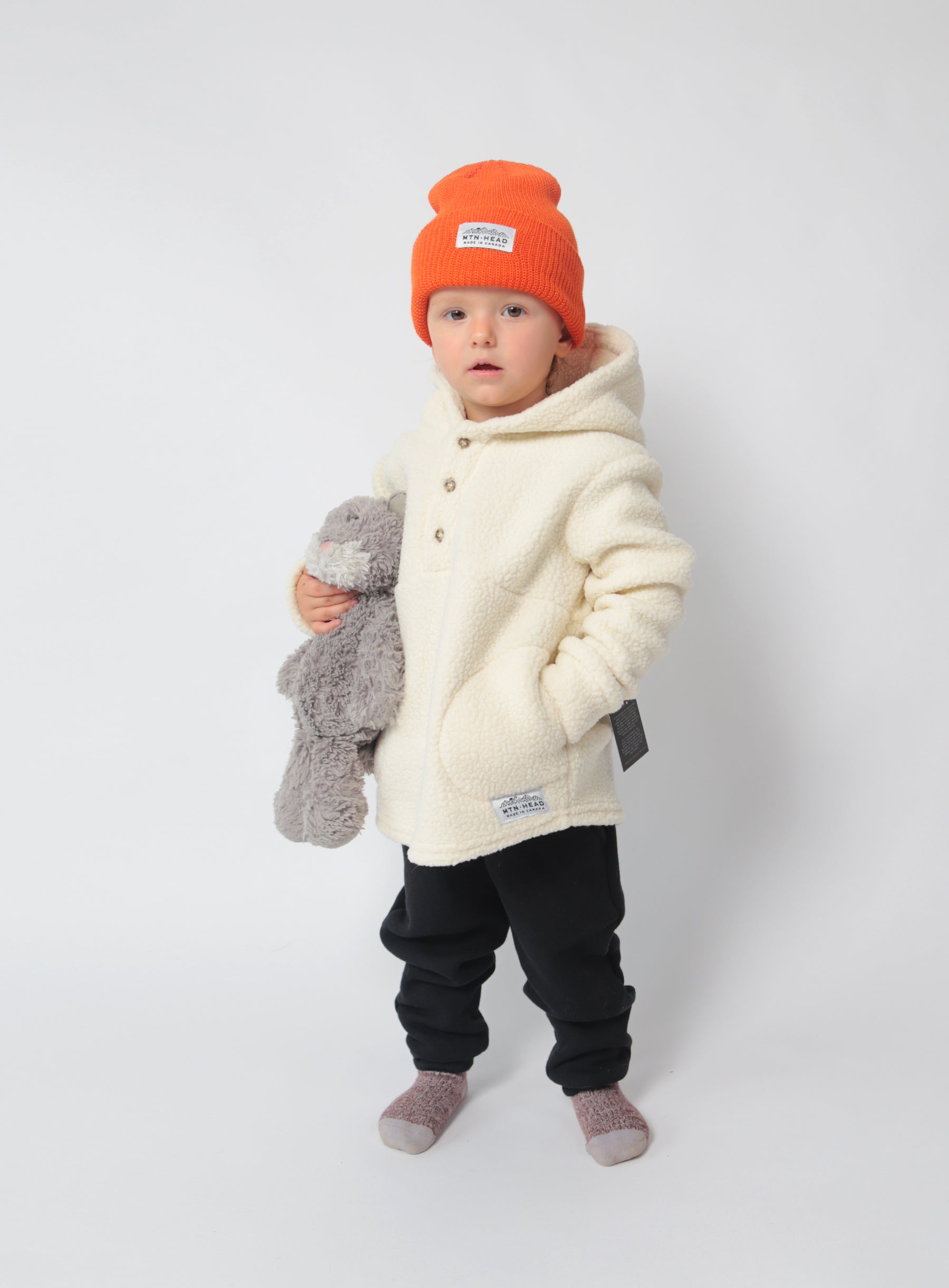 Kids Sherpa Camping Hoodie - Oatmeal