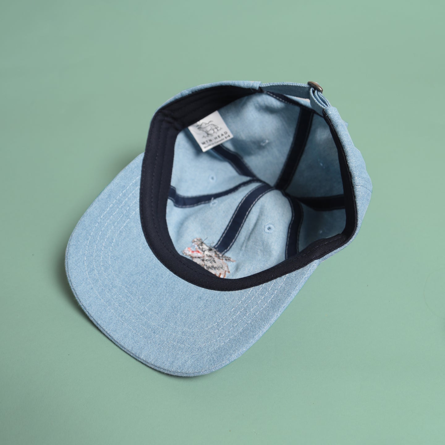 6 Panel - Light Denim - Wolf Embroidery