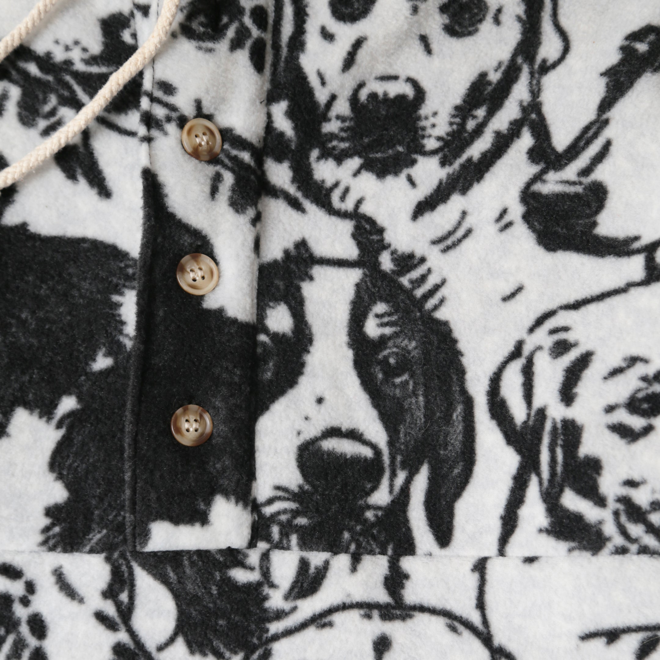 Camping Hoodie -  Polar Fleece - Black Dog Camo