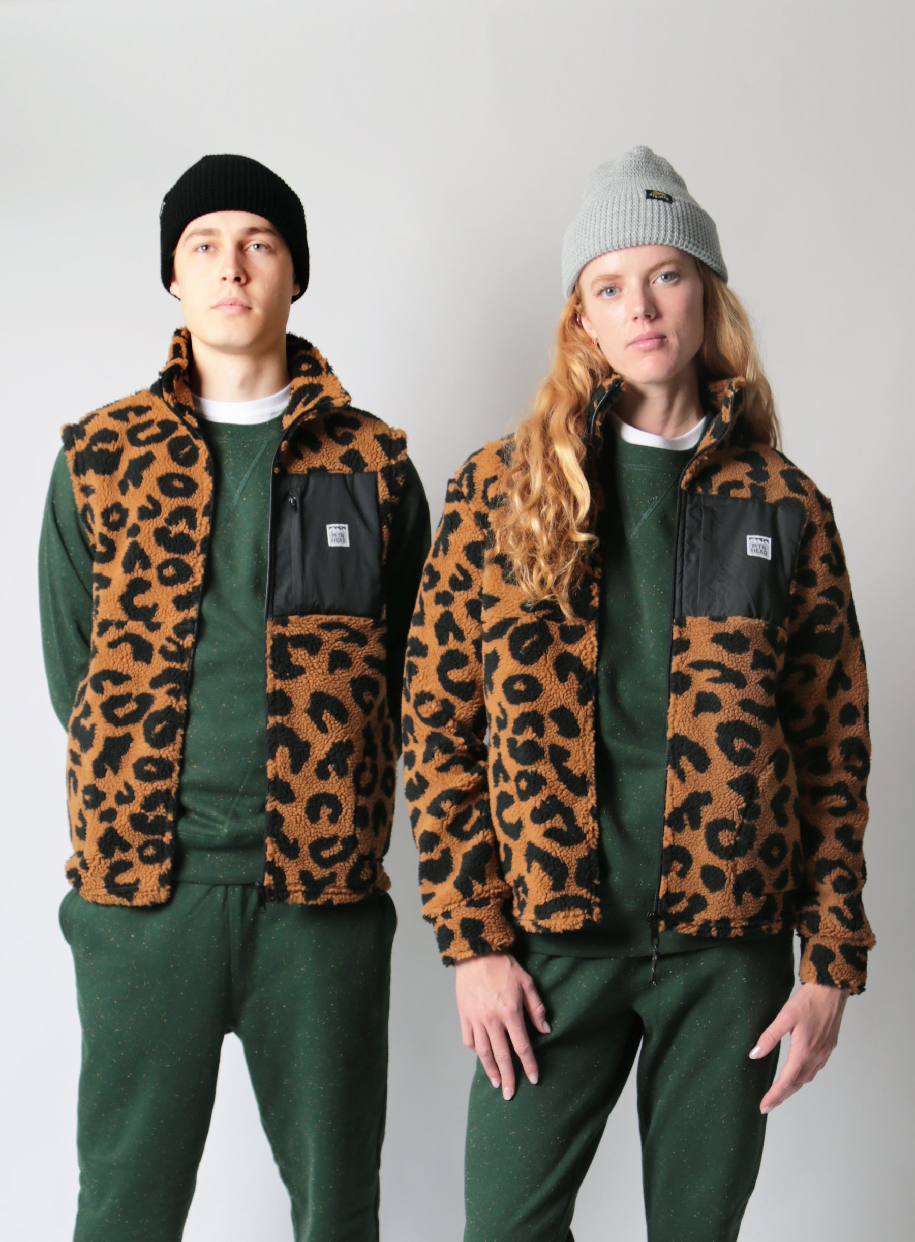 Alpine Full Zip  - Leopard Sherpa