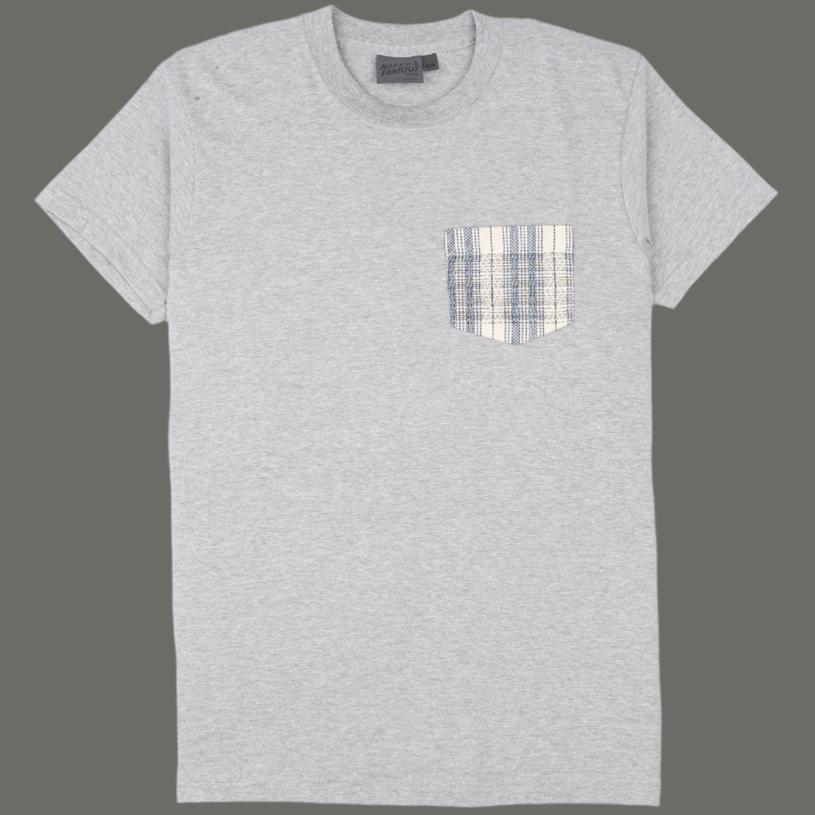 Pocket Tee - Asagi Sashiko - Heather Grey