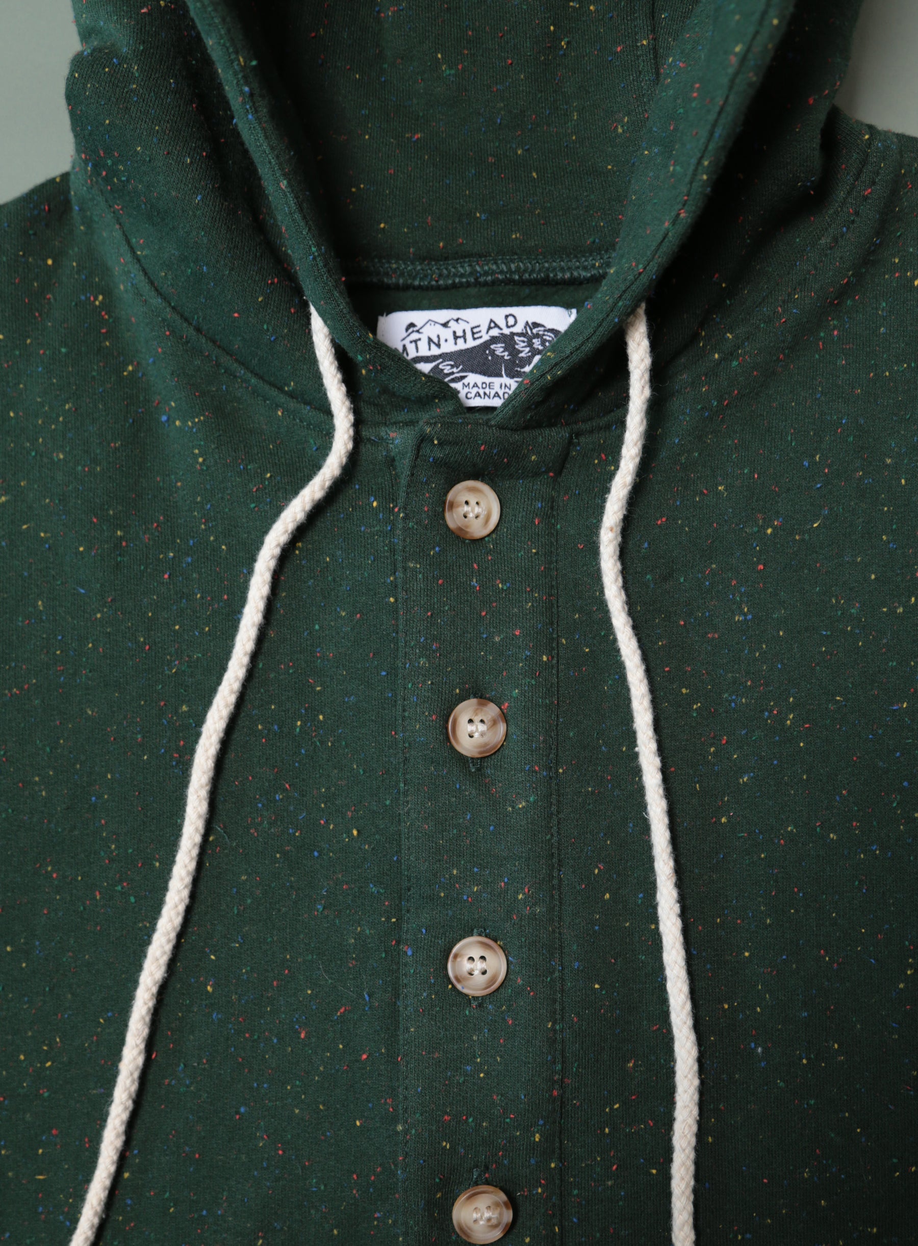 Camping Hoodie - Forest Green Rainbow Speckle