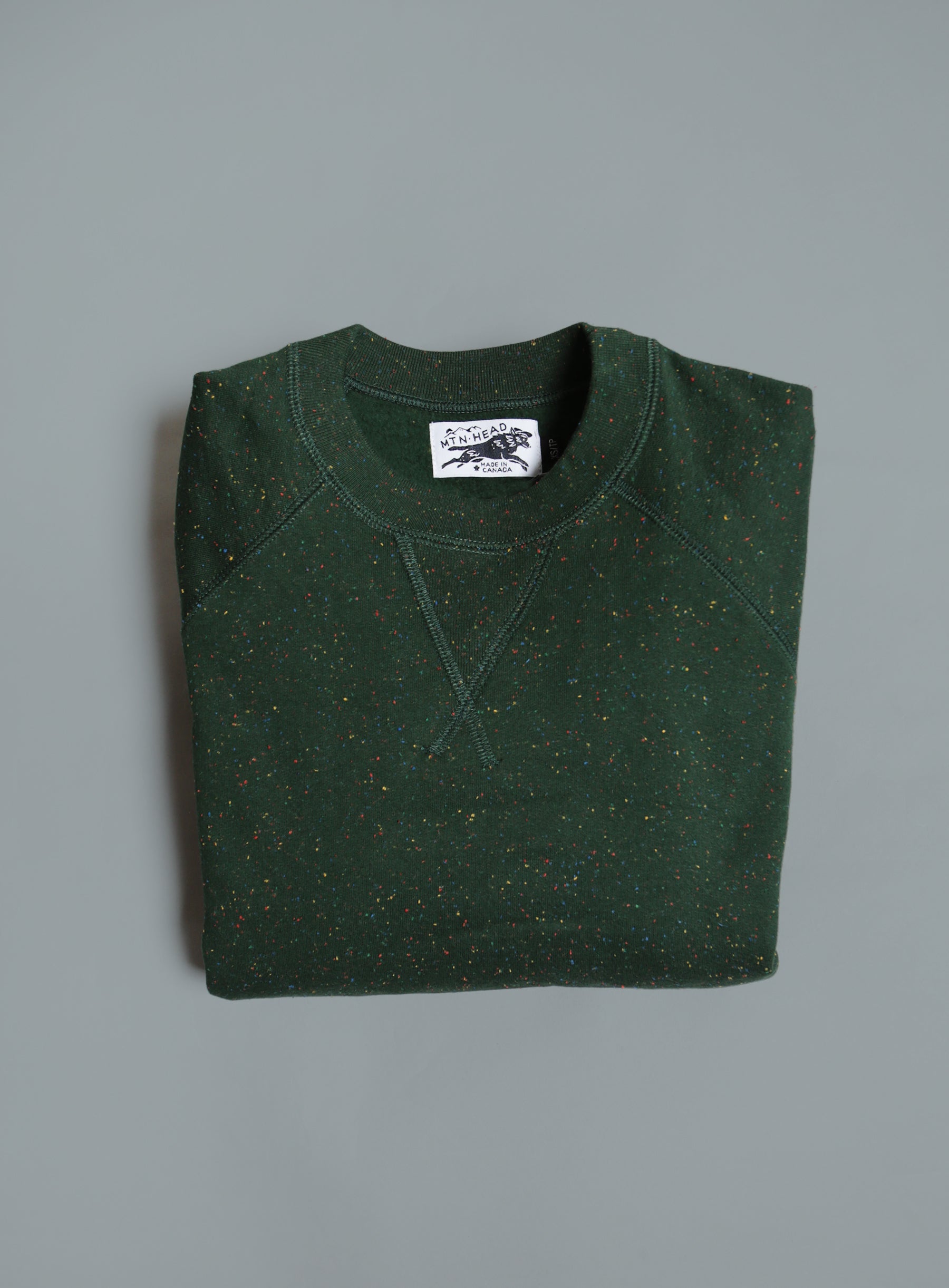 Classic Crew - Forest Green Rainbow Speckle