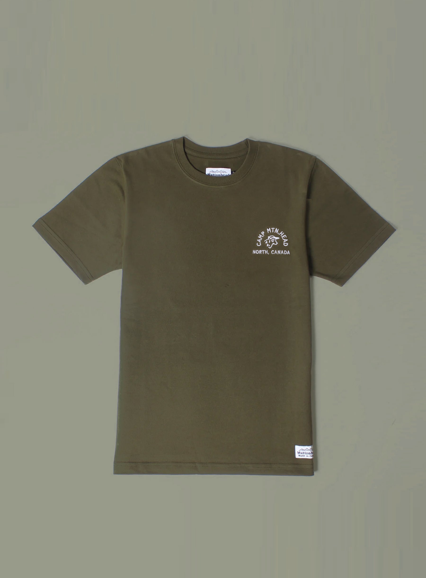 Heavy Weight Tee - Army - Camp Mtn. Head Embroidery