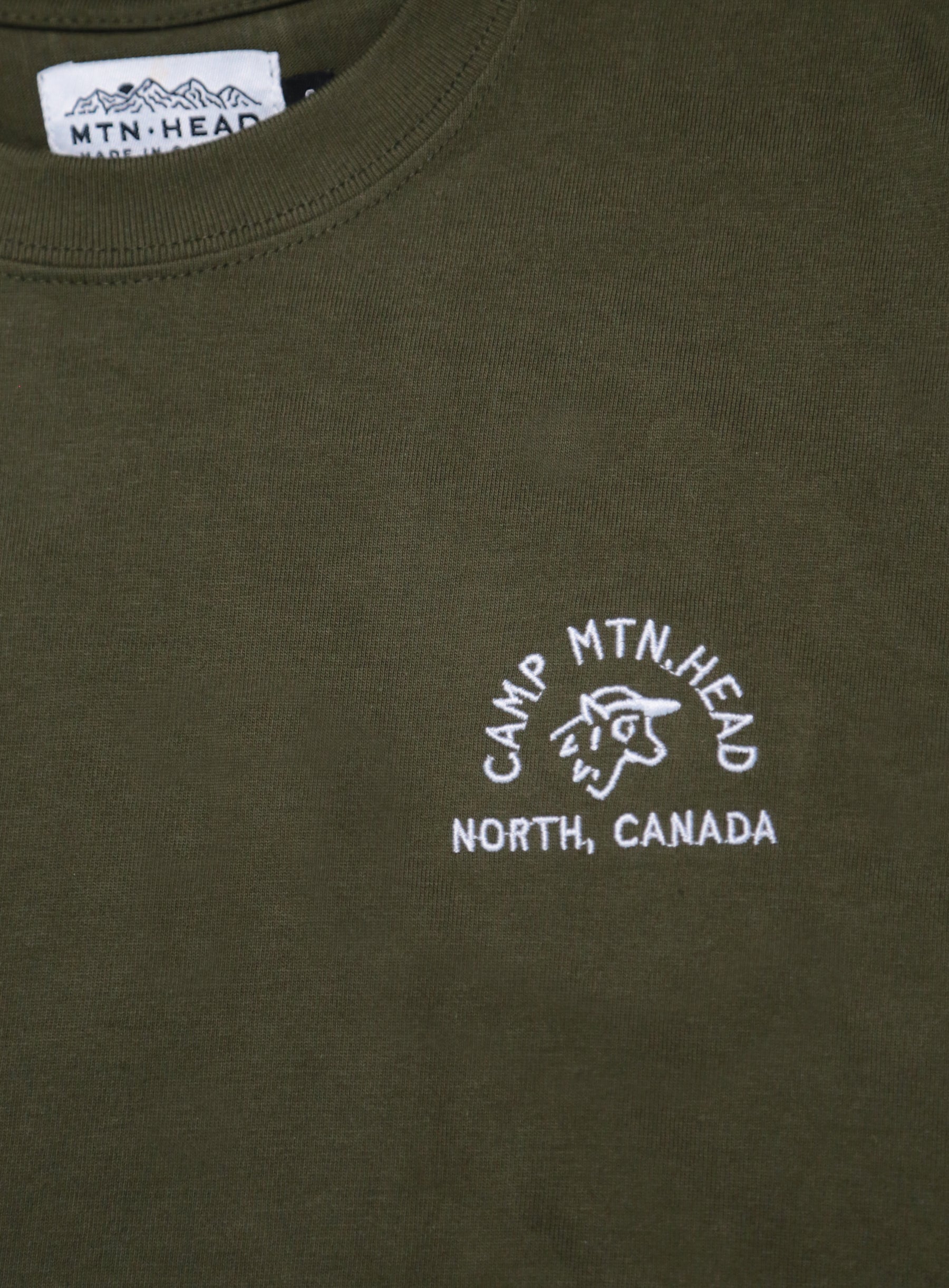 Heavy Weight Tee - Army - Camp Mtn. Head Embroidery