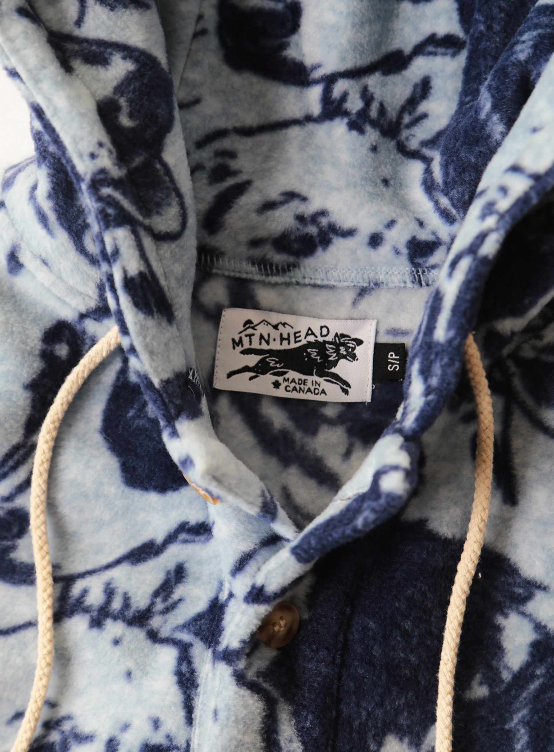 Camping Hoodie -  Polar Fleece - Navy Dog Camo