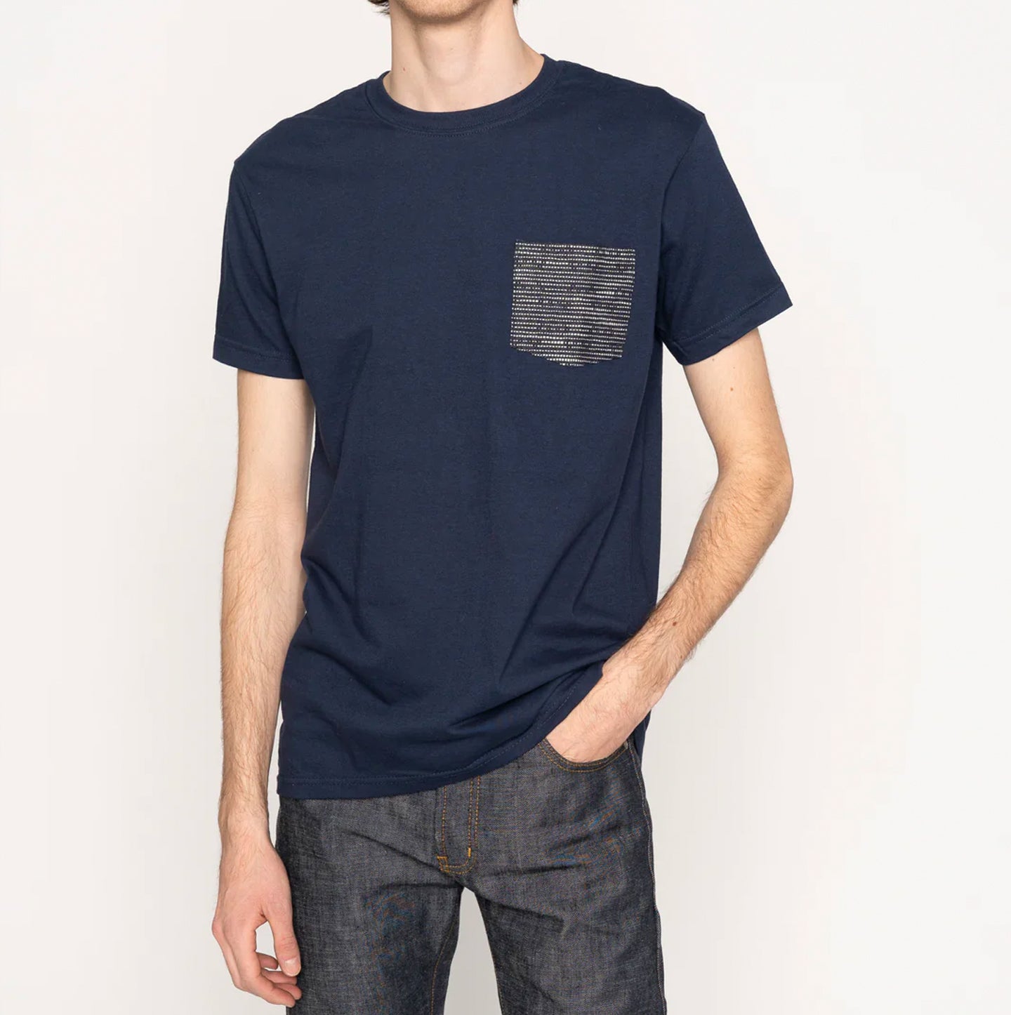 Pocket Tee -  Navy - Slub Sashiko Denim