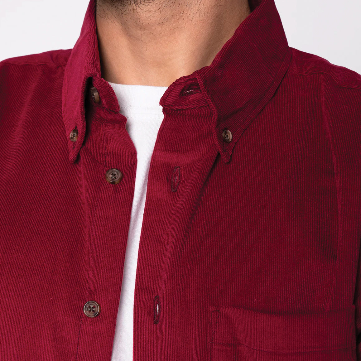 Easy Shirt - Cotton Dyed Corduroy - Burgundy