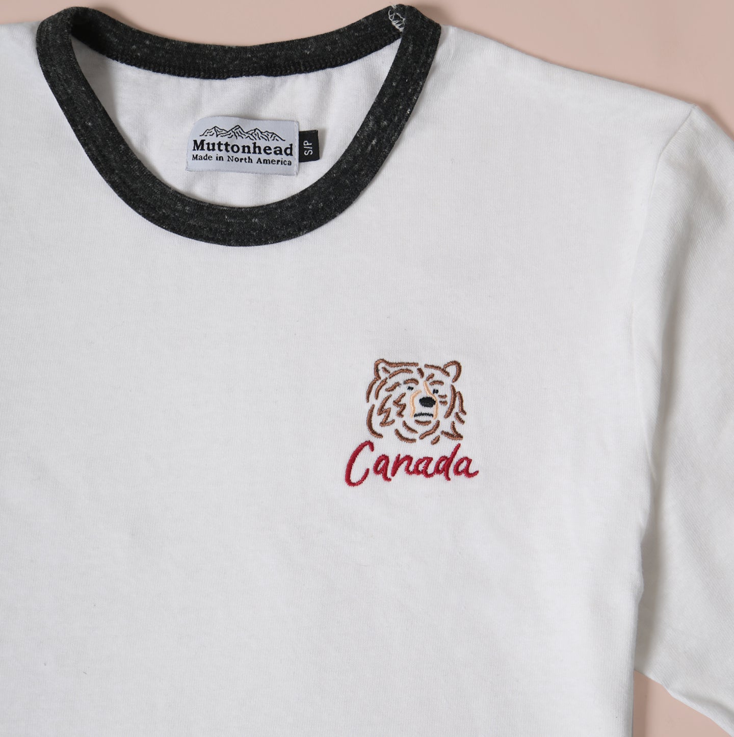 Ringer Tee White - Canada Bear