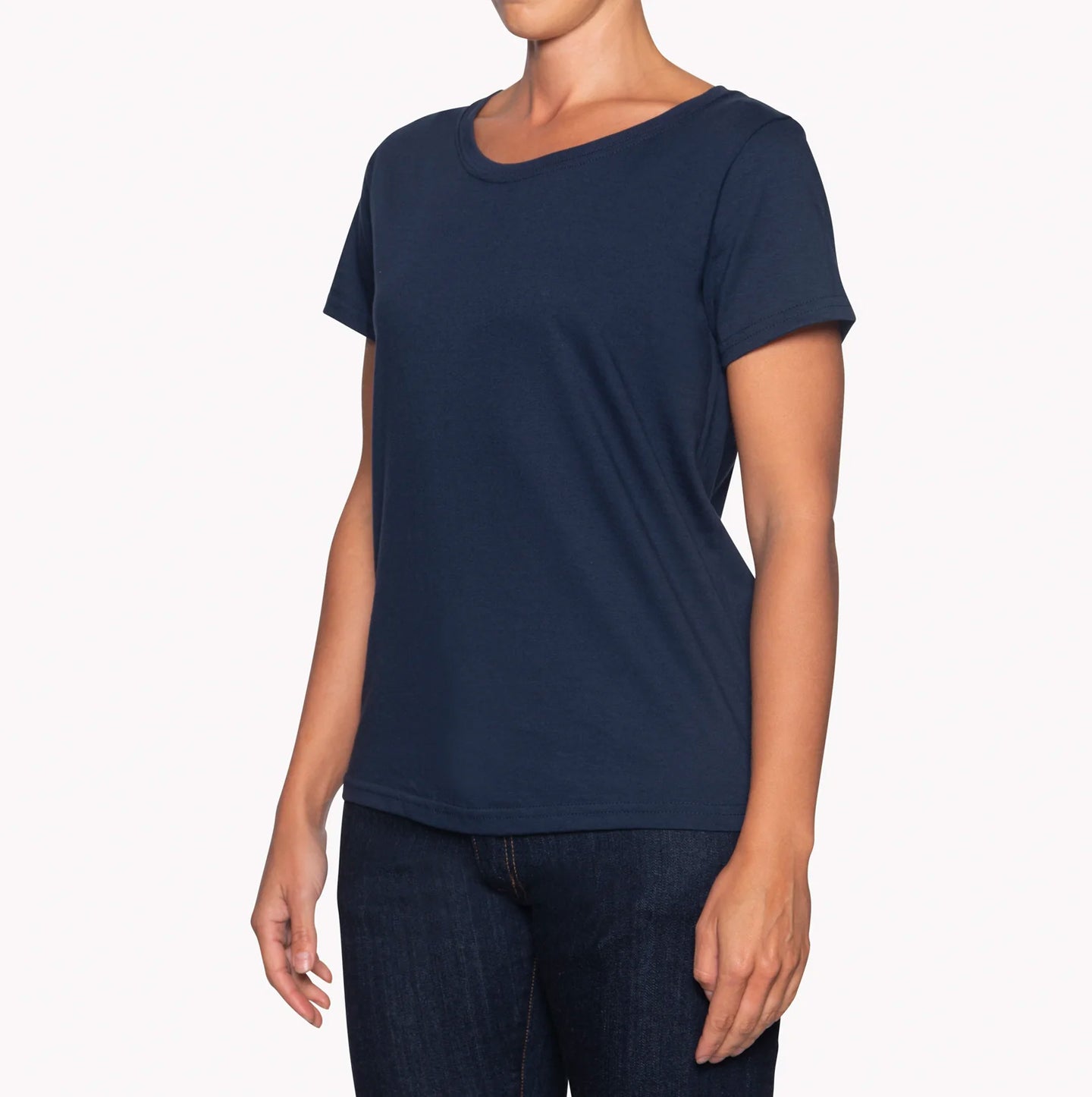 Women's Circular Knit T-Shirt - Ringspun Cotton - Navy