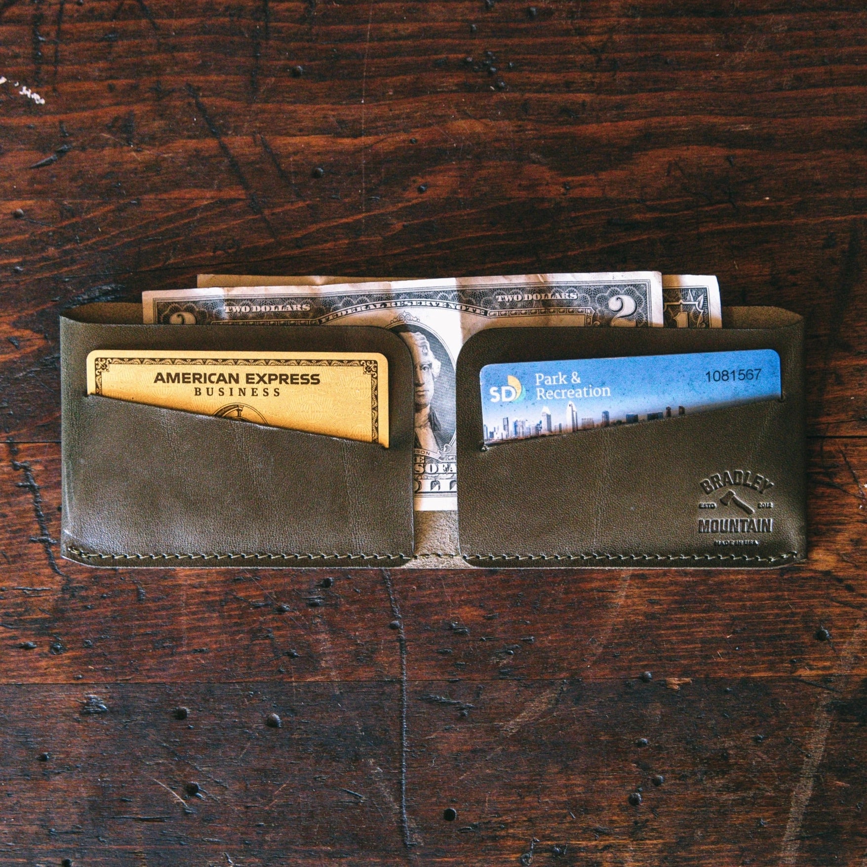 Minimal Billfold Wallet - Olive