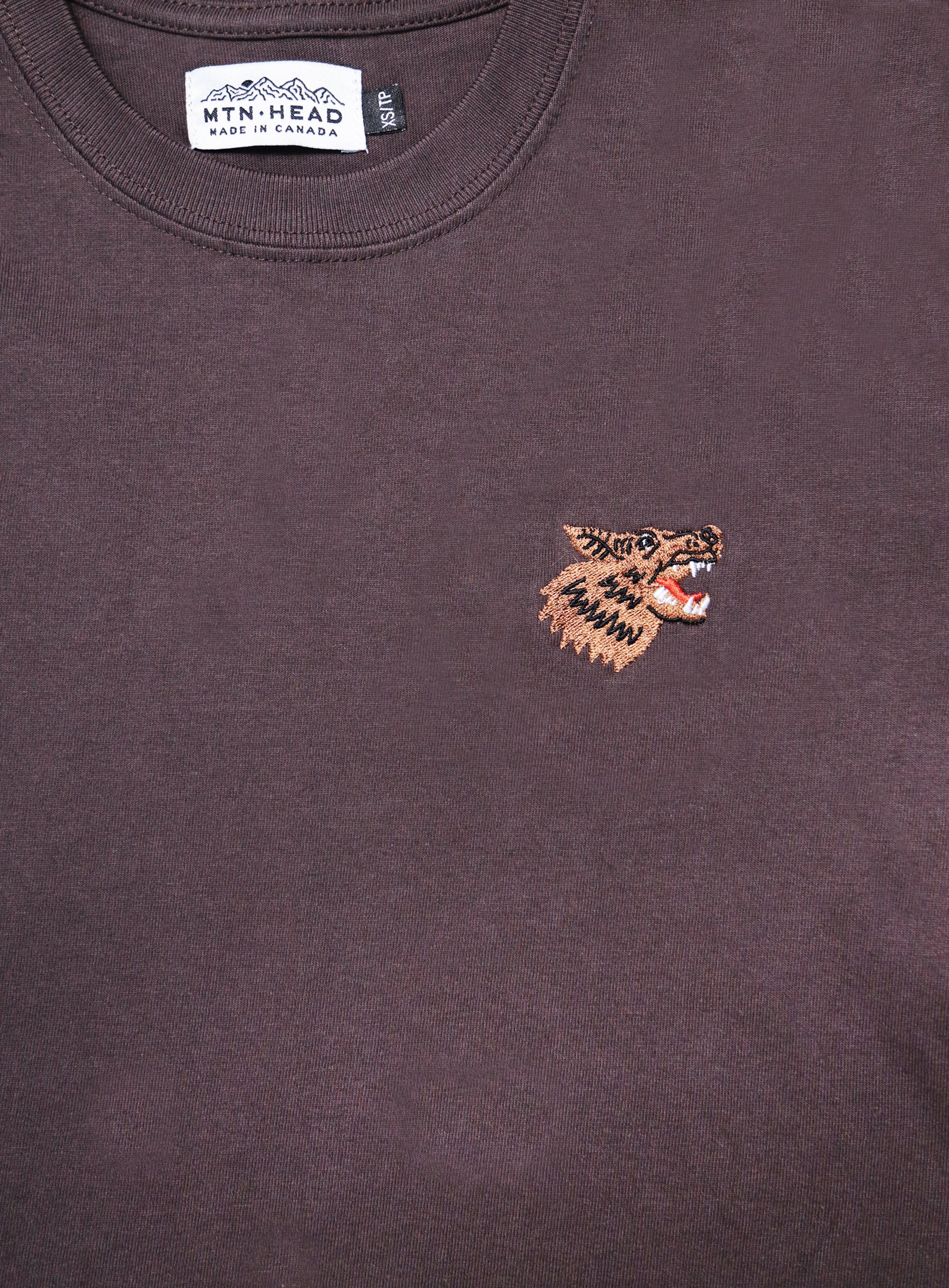 Heavy Weight Long Sleeve - Brown - Wolf Embroidery