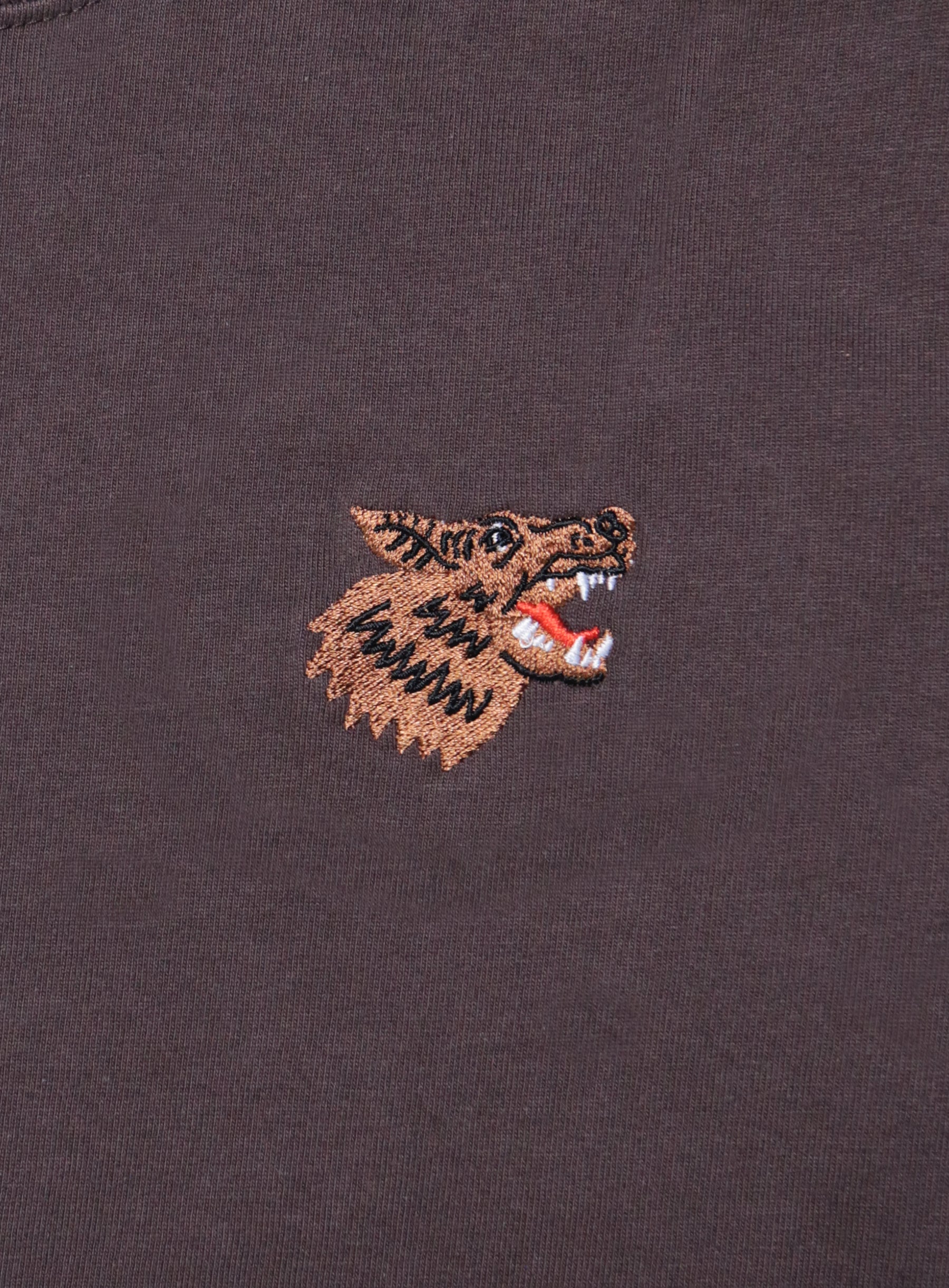 Heavy Weight Long Sleeve - Brown - Wolf Embroidery