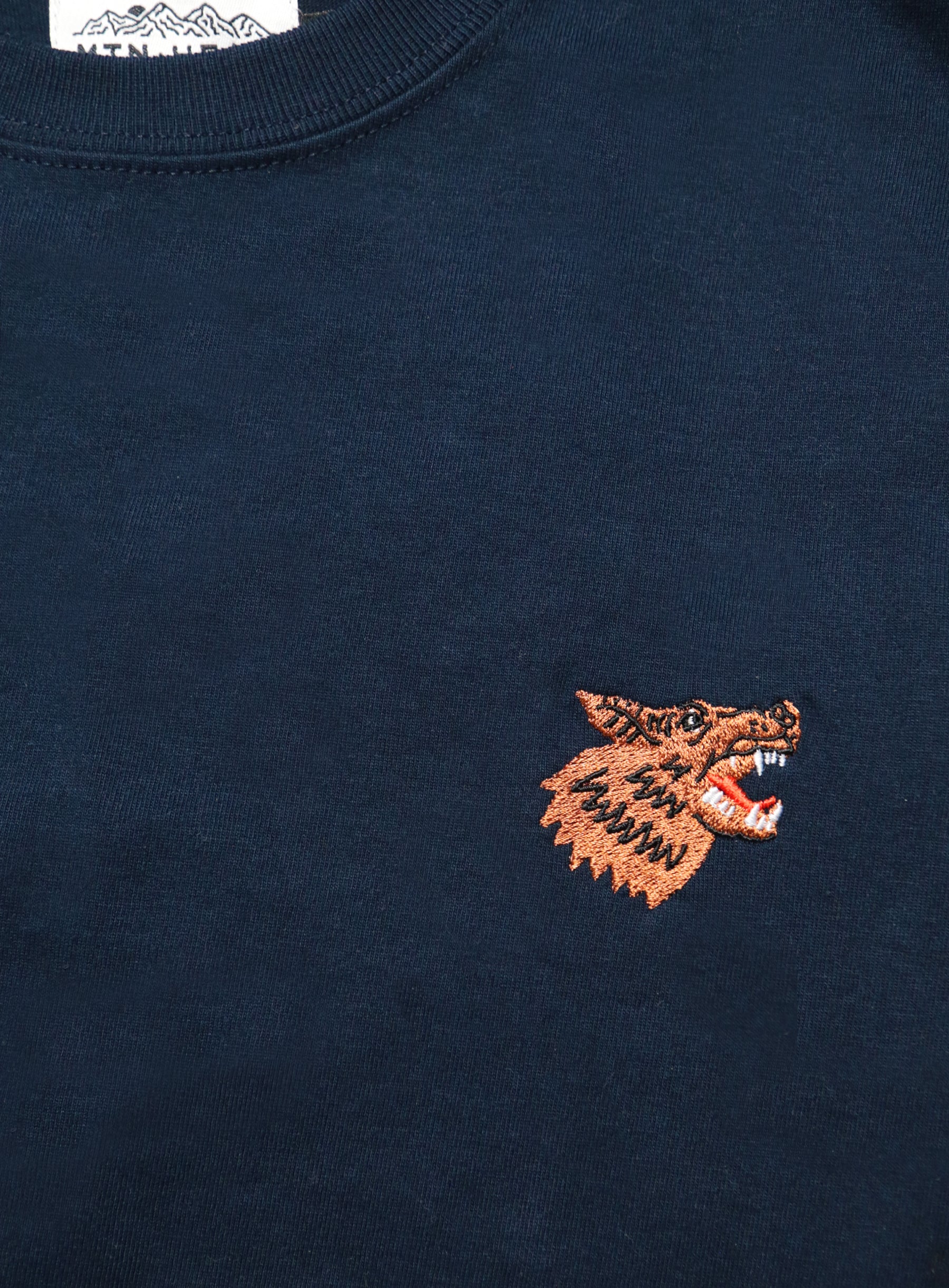 Heavy Weight Tee - Navy - Wolf Embroidery