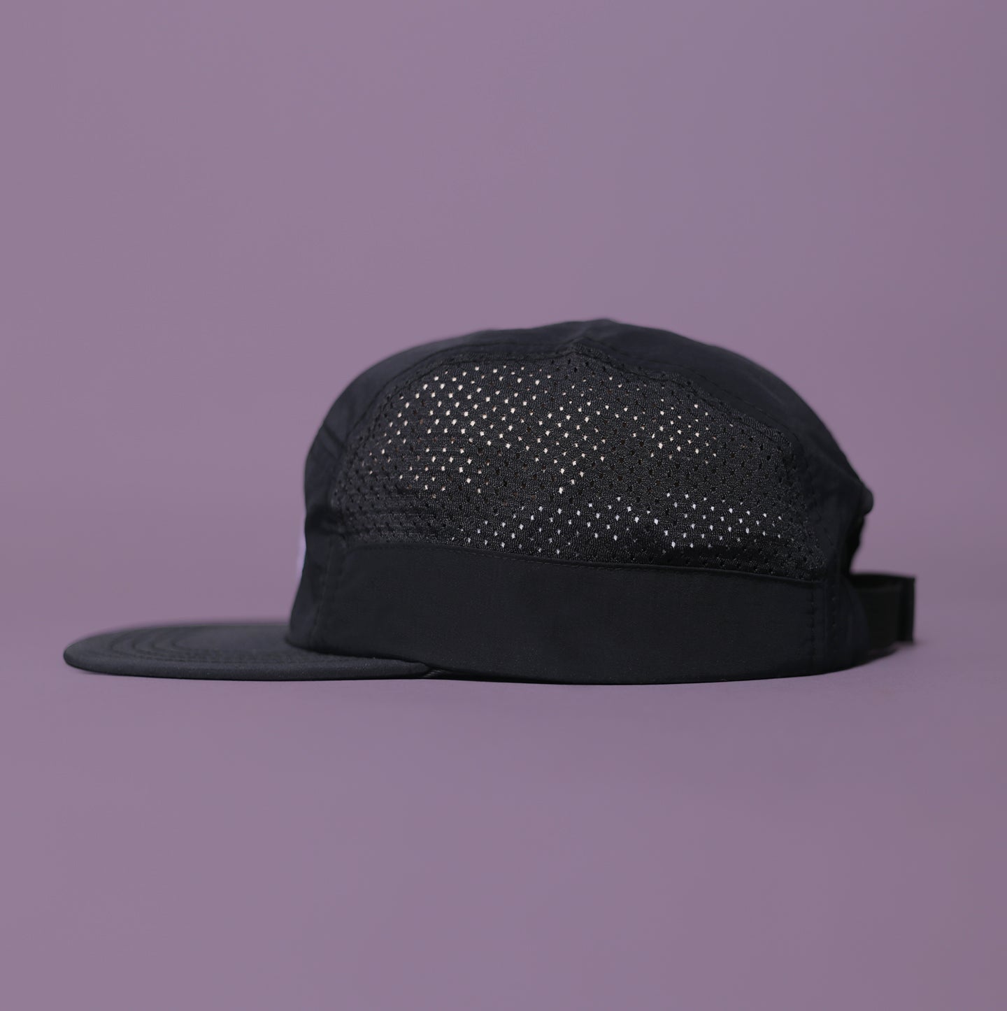 Mesh Camp Cap - White Mountain Label - Black Nylon/Mesh