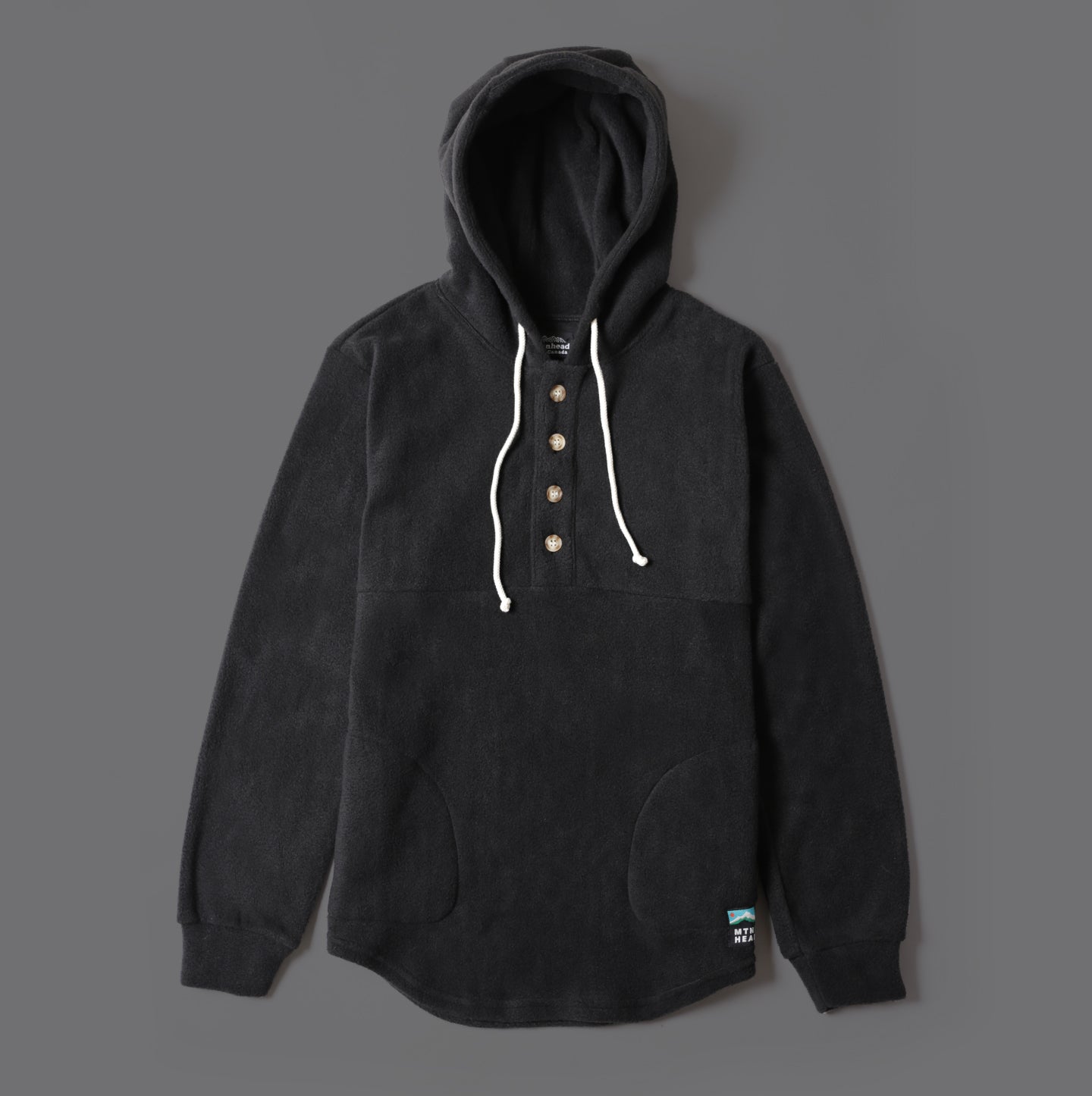 Camping Hoodie -  Black Polar Fleece