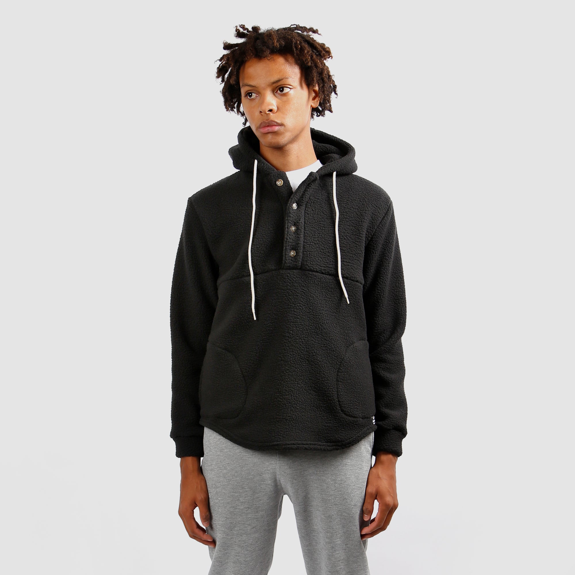 Camping Hoodie -  Black Sherpa