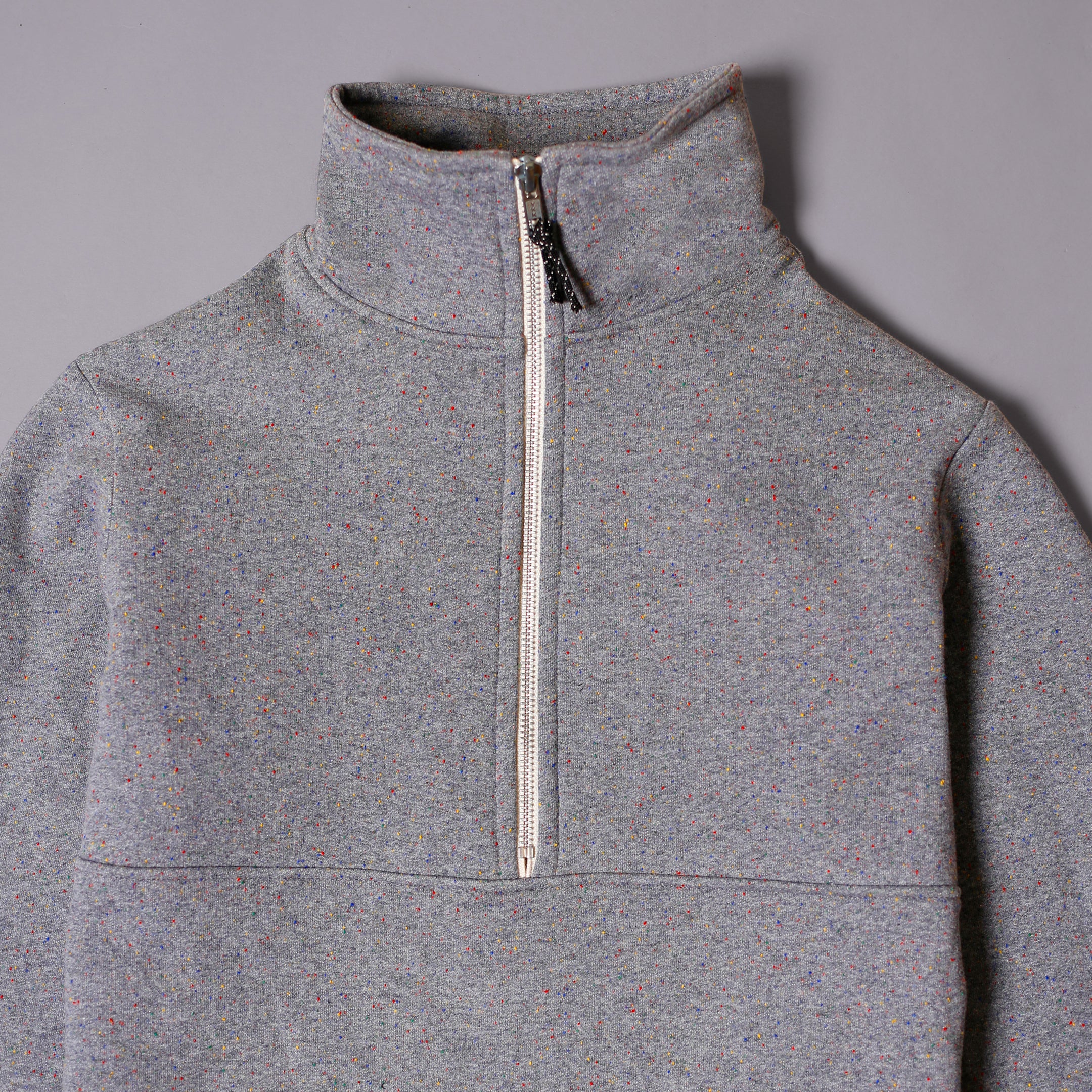 Fleece Field Zip  - Heather Grey Rainbow Speckle