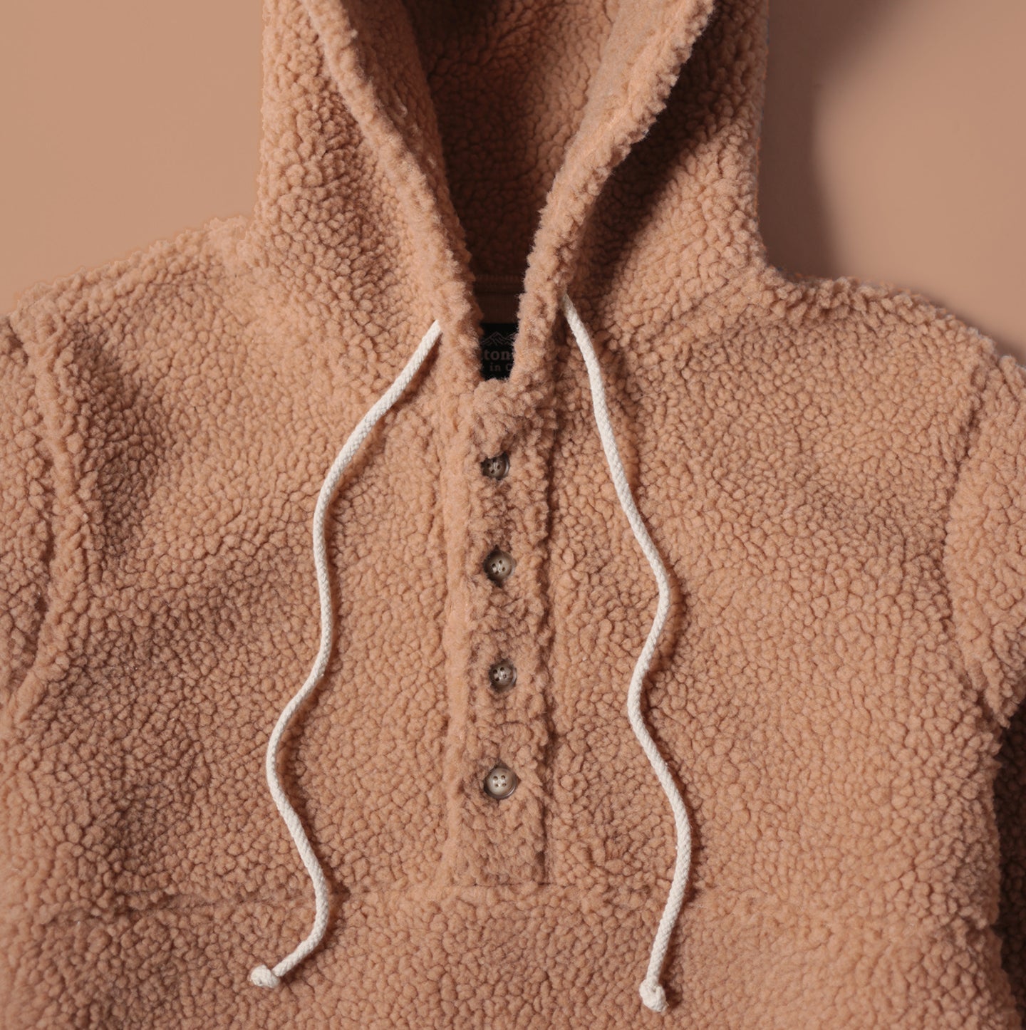 Camping Hoodie -  Dark Camel Sherpa