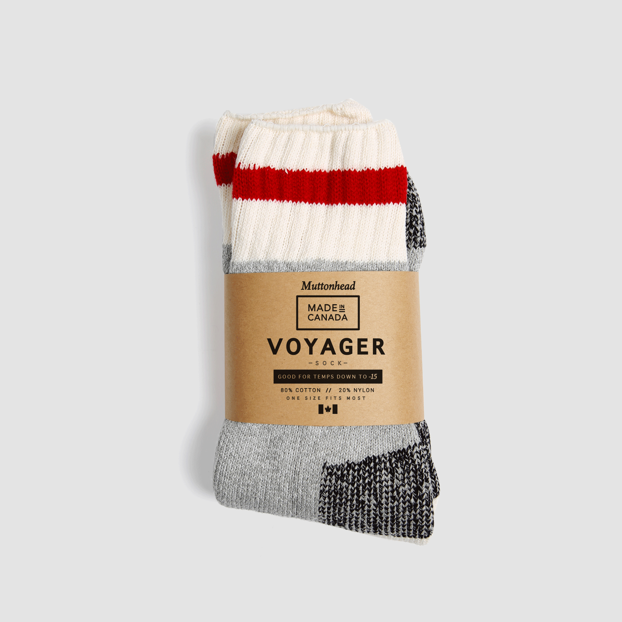 Camp Socks - Grey/Red Stripe